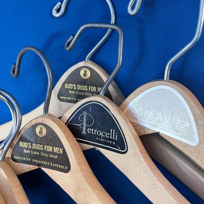 SET OF 12 STURDY WOODEN SUIT HANGERS WITH PANT HANGER FEATURE