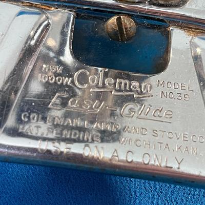 VINTAGE COLEMAN â€œEASY GLIDEâ€ IRON WITH COOL MARBELIZED HANDLE