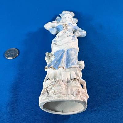 1800â€™S BISQUE SERVING LADY FIGURAL w/ GOLD PAINTED TRIM