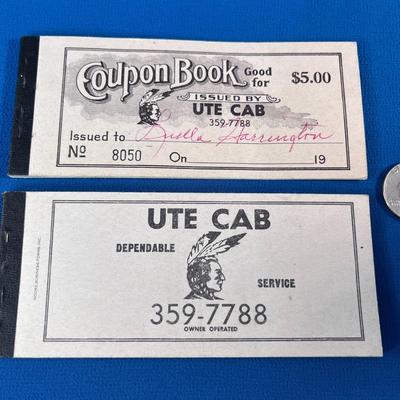 VINTAGE UTE CAB COUPON BOOK X 2