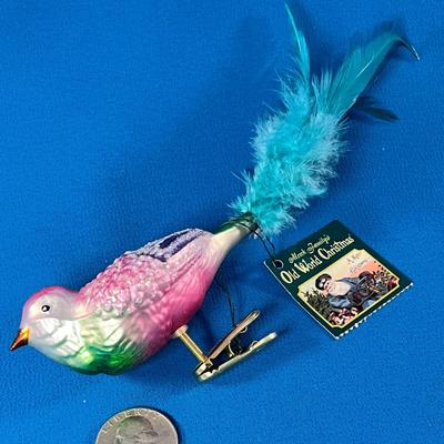 BEAUTIFUL REPRODUCTION CLIP-ON FANCY BIRD CHRISTMAS TREE ORNAMENT