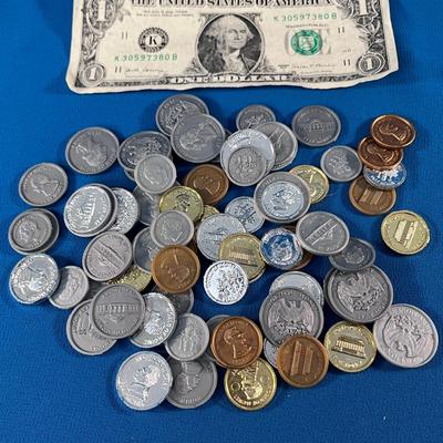 PLASTIC PLAY MONEY COINS TEACHING TOY