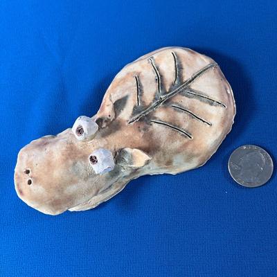 FUNNY HANDMADE CERAMIC HIPPO FIGURINE 