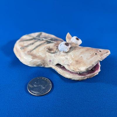 FUNNY HANDMADE CERAMIC HIPPO FIGURINE 