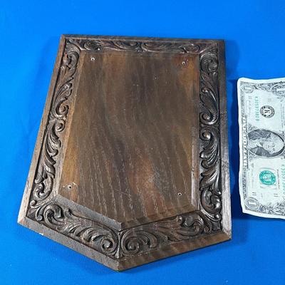 FANCY CARVED WOOD PLAQUE READY FOR TROPHY, HERALDIC PLAQUE OR ?