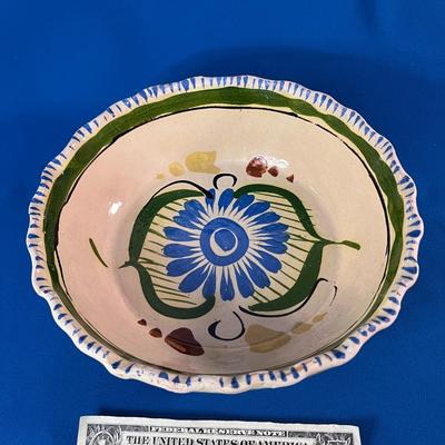 RUSTIC OLD MEXICO TALAVERA POTTERY BOWL HAND MADE, HAND PAINTED