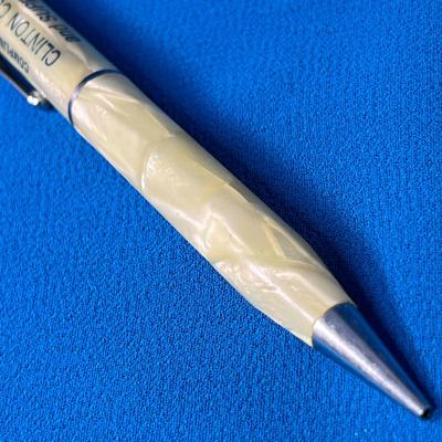 VINTAGE ADVERTISING MECHANICAL PENCIL MOTHER OF PEARL-LIKE BODY