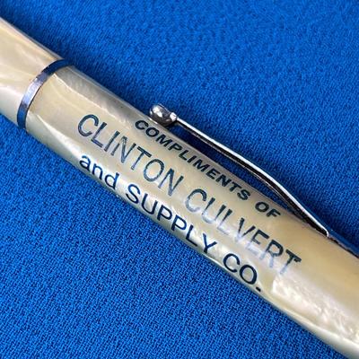 VINTAGE ADVERTISING MECHANICAL PENCIL MOTHER OF PEARL-LIKE BODY