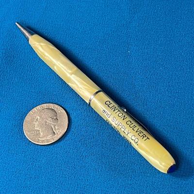 VINTAGE ADVERTISING MECHANICAL PENCIL MOTHER OF PEARL-LIKE BODY
