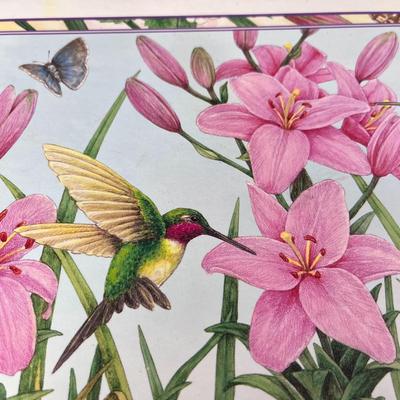 LOVELY FLORAL, HUMMINGBIRD STATIONERY BOX 