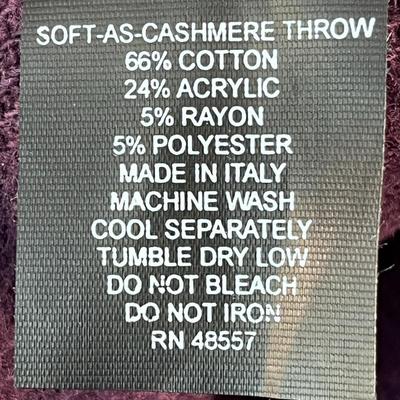â€œSOFT AS CASHMEREâ€ PURPLE THROW MADE IN ITALY