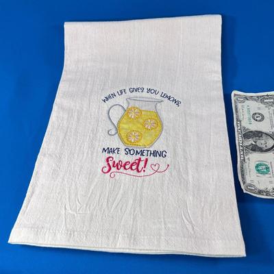 CUTE COTTON MUSLIN KITCHEN TOWEL â€œLEMONADEâ€ MOTIF