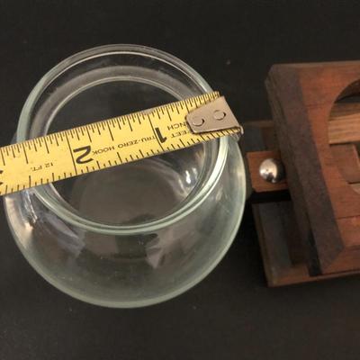 Ridge Hollow Folk Art Game Board, Briarpatch Wooden Puzzle Signed Box, & Glass Dispenser -Lot 121