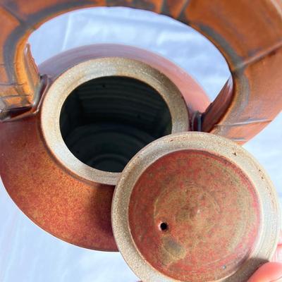 Iron Oxide Red Glazed Altered Teapot (K-RG)