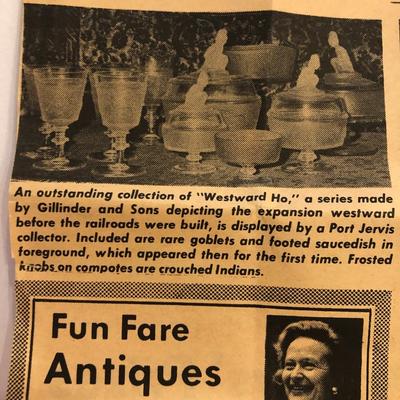 Two â€œWestward Hoâ€ Compotes Pioneer Frosted Glass -Lot 124
