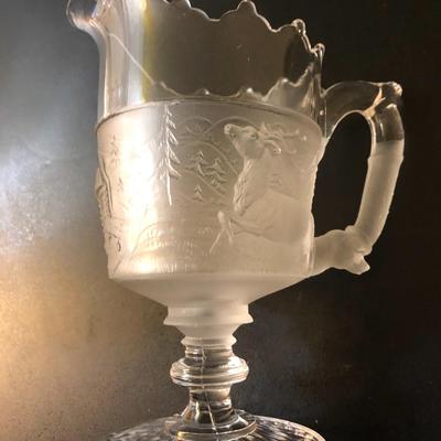 Four â€œWestward Hoâ€ Pioneer Frosted Glass Pieces -Lot 125