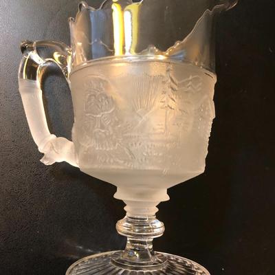 Four â€œWestward Hoâ€ Pioneer Frosted Glass Pieces -Lot 125