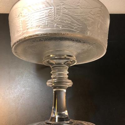 Four â€œWestward Hoâ€ Pioneer Frosted Glass Pieces -Lot 125