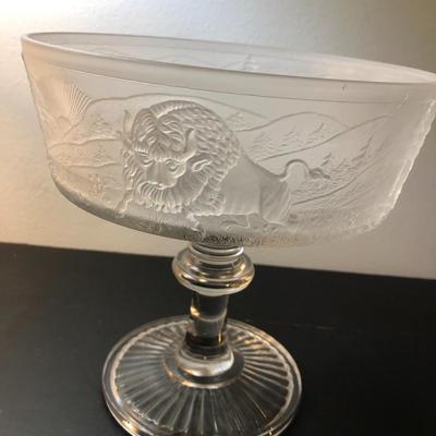 Four â€œWestward Hoâ€ Pioneer Frosted Glass Pieces -Lot 125