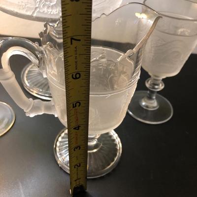 Four â€œWestward Hoâ€ Pioneer Frosted Glass Pieces -Lot 125