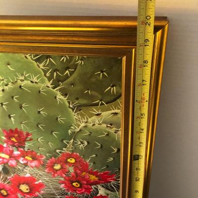 OTIS HERRMANN 1972 Oil on Canvas (Cacti Flowers) -Lot 130