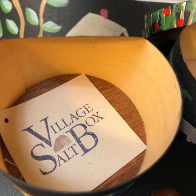 Winter Theme Decor: John Oliver Cabin COA Signed Lithograph, Village Salt Boxes & More -Lot 129
