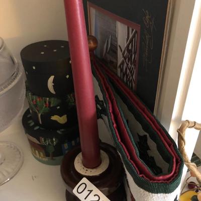 Winter Theme Decor: John Oliver Cabin COA Signed Lithograph, Village Salt Boxes & More -Lot 129