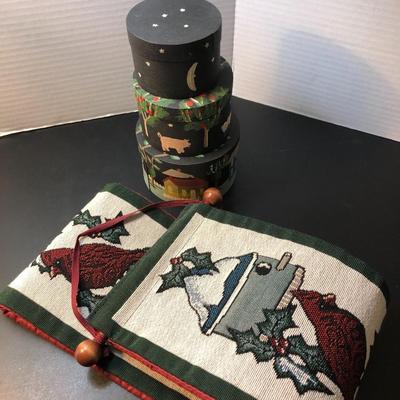 Winter Theme Decor: John Oliver Cabin COA Signed Lithograph, Village Salt Boxes & More -Lot 129