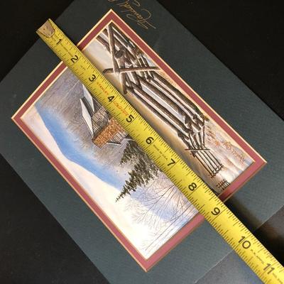 Winter Theme Decor: John Oliver Cabin COA Signed Lithograph, Village Salt Boxes & More -Lot 129