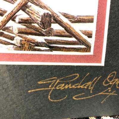 Winter Theme Decor: John Oliver Cabin COA Signed Lithograph, Village Salt Boxes & More -Lot 129