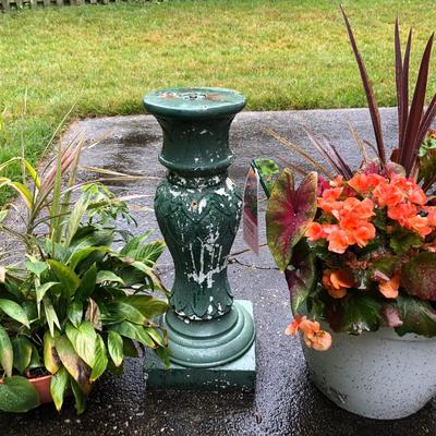 Two Combo Flowers & One Concrete Stand -Lot 131