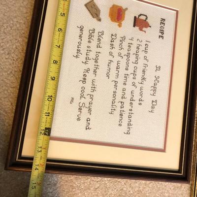 Two Handmade Cross Stitch Wall Hangings -Lot 136