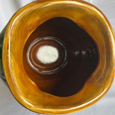 Green & Ochre Vibrant Signed Hand-built Pottery Teapot (K-RG)