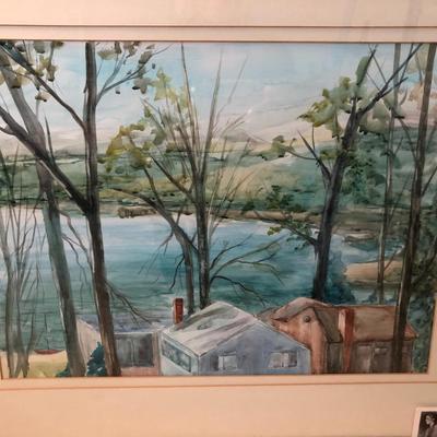 Framed Water Color approx. 27â€ x 23â€ -Lot 137