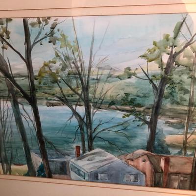 Framed Water Color approx. 27â€ x 23â€ -Lot 137