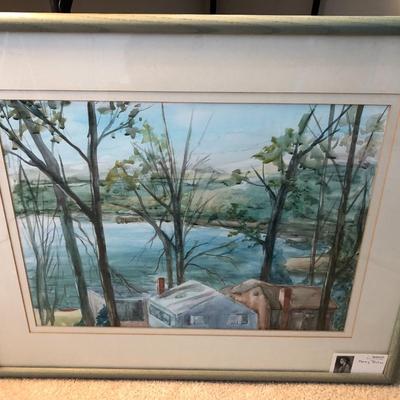 Framed Water Color approx. 27â€ x 23â€ -Lot 137