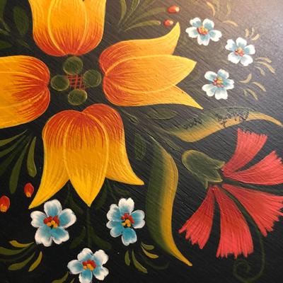 Hand Painted & Signed Plate, Tray & Box -Lot 139