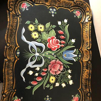Hand Painted & Signed Plate, Tray & Box -Lot 139