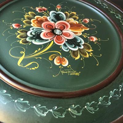 Hand Painted & Signed Plate, Tray & Box -Lot 139