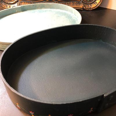 Hand Painted & Signed Plate, Tray & Box -Lot 139