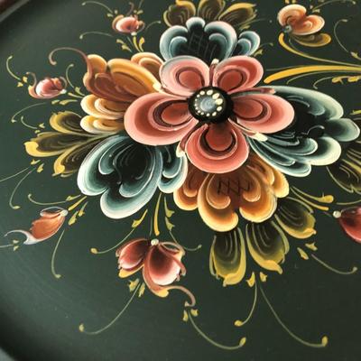 Hand Painted & Signed Plate, Tray & Box -Lot 139