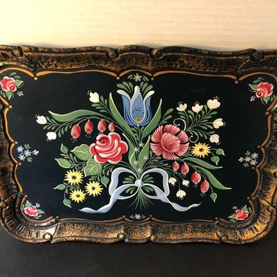 Hand Painted & Signed Plate, Tray & Box -Lot 139