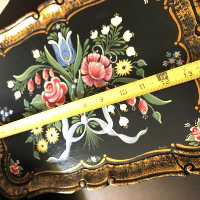 Hand Painted & Signed Plate, Tray & Box -Lot 139
