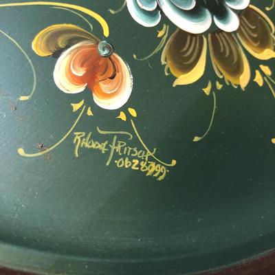 Hand Painted & Signed Plate, Tray & Box -Lot 139