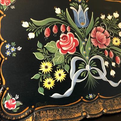 Hand Painted & Signed Plate, Tray & Box -Lot 139