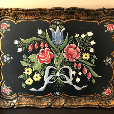 Hand Painted & Signed Plate, Tray & Box -Lot 139