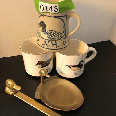 Mallard Duck Lot - Mugs, Brass Change Holder, Letter Opener -Lot 143