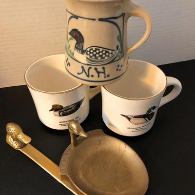 Mallard Duck Lot - Mugs, Brass Change Holder, Letter Opener -Lot 143