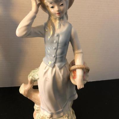 3 Figurines: NAO by Lladro, Pauline Shone by SPODE England & One is unmarked -Lot 144