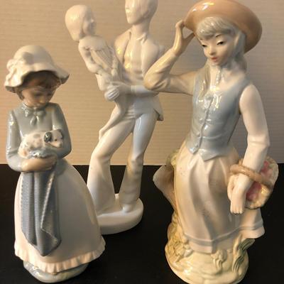 3 Figurines: NAO by Lladro, Pauline Shone by SPODE England & One is unmarked -Lot 144